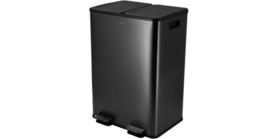 Poubelle tri sélectif MIOGO 60L inox noir