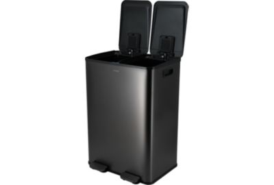 Poubelle tri sélectif MIOGO 60L inox noir