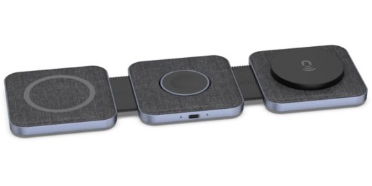 Chargeur induction ADEQWAT Sans fil MagSafe 3 en 1 plat pliable