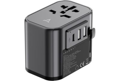 Adaptateur de voyage ADEQWAT Universel EU UK US AUS ASIA 30W