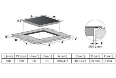 Table vitrocéramique ESSENTIELB ETV41bm Manettes
