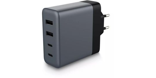 Chargeur secteur ADEQWAT 100W 2 USB-A + 2 USB-C Noir