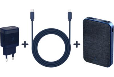 Pack ADEQWAT Powerbank + chargeur 30W+USB-C-Lightning