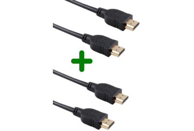 Câble HDMI ESSENTIELB x2 HDMI 2M noir droit 2.0