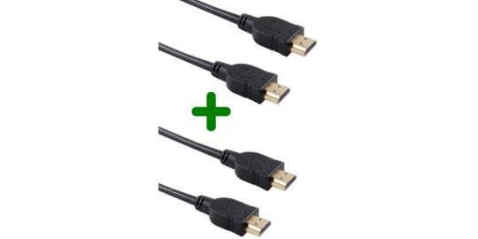 Câble HDMI ESSENTIELB x2 HDMI 2M noir droit 2.0