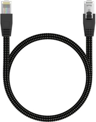 Câble Ethernet ADEQWAT 3M Droit CAT8 noir