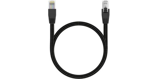Câble Ethernet ADEQWAT 1M Droit CAT8 noir