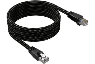 Câble Ethernet ADEQWAT 1M Droit CAT8 noir