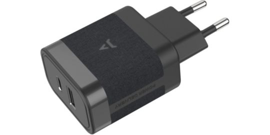 Chargeur secteu ADEQWAT USB-A + USB-C 45W Noir