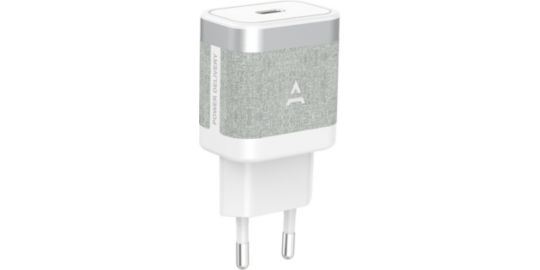 Chargeur + câble ADEQWAT USB-C 30W + Câble USB-C 1M Blanc
