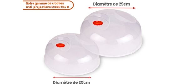 Cloche anti-projections ESSENTIELB anti-projections pour micro onde 29cm