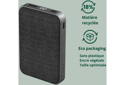 Batterie externe ADEQWAT 10 000 mAh Power Delivery noir