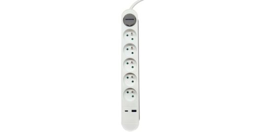 Multiprise ESSENTIELB 5 prises + port USB-C et USB-A 20W