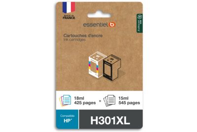 Cartouche ESSENTIELB H301 XL NOIR + 3 couleurs