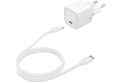 Chargeur + câble ESSENTIELB USB-C 20W + Câble USB-C 1M Blanc