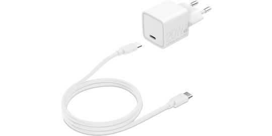 Chargeur + câble ESSENTIELB USB-C 20W + Câble USB-C 1M Blanc