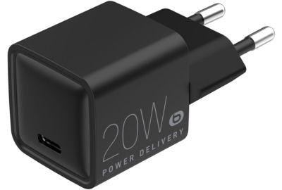 Chargeur + câble ESSENTIELB USB-C 20W + Câble USB-C 1M Noir