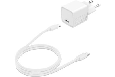 Chargeur + câble ESSENTIELB USB-C 20W + Câble lightning Blanc