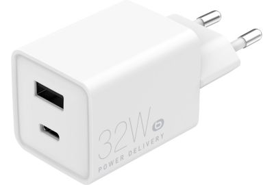 Chargeur ESSENTIELB USB-A + USB-C 32W Blanc