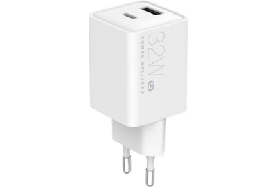 Chargeur ESSENTIELB USB-A + USB-C 32W Blanc
