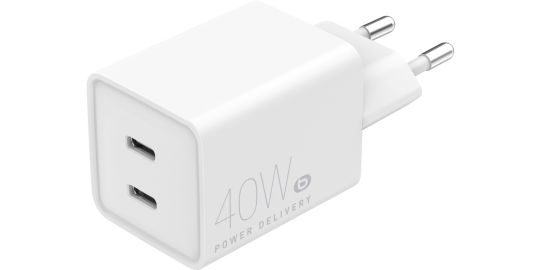 Chargeur ESSENTIELB 2x USB-C 40W Charge Rapide Blanc