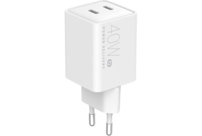 Chargeur ESSENTIELB 2x USB-C 40W Charge Rapide Blanc