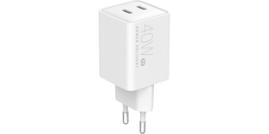 Chargeur ESSENTIELB 2x USB-C 40W Charge Rapide Blanc