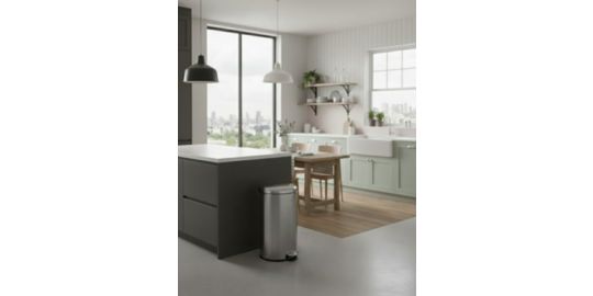 Poubelle de cuisine manuelle ESSENTIELB ronde 30L avec pedale