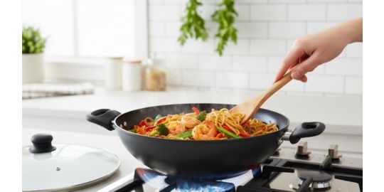Wok ESSENTIELB 32cm céramique noir