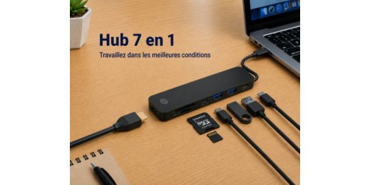 Hub ESSENTIELB 7 en 1 noir