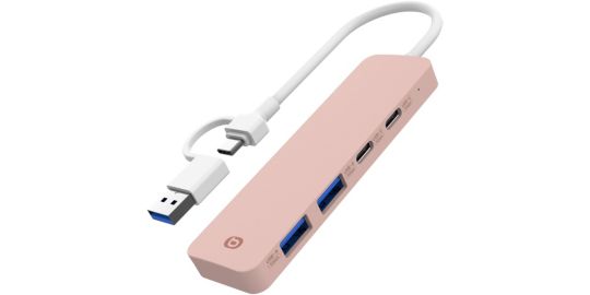 Hub USB C ESSENTIELB USB-C 4 en 1 Rose - Vr