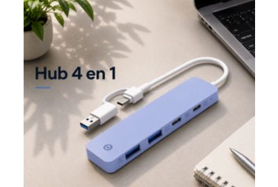 Hub USB C ESSENTIELB USB-C 4 en 1 Violet - Vr