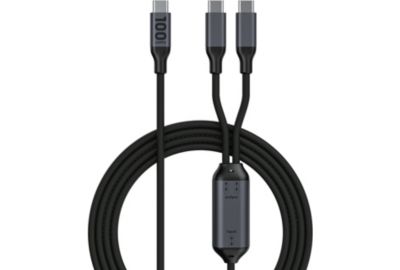 CABLE ESSENTIELB 1.5M 100W 2 en 1 USB-C vers x2 USB-C