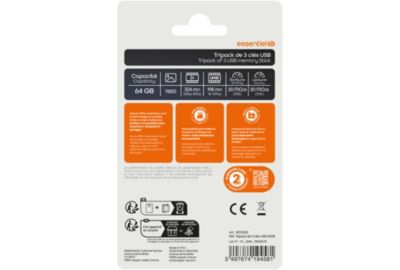 Clé USB ESSENTIELB Essentiel B CLE USB Tripack x 3 64Go