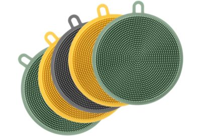 Eponge ESSENTIELB en Silicone x5 - Hygiénique et Réutilisable, Nettoyage Multi-usages, Surfaces et Anti-rayures