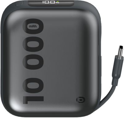 Batterie externe ESSENTIELB 10 000 mAh + cable USB-C intégré