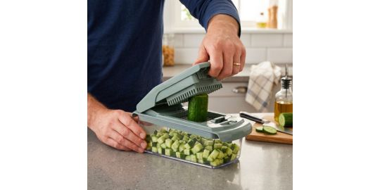 Mandoline ESSENTIELB multifonction avec recipient vert sauge