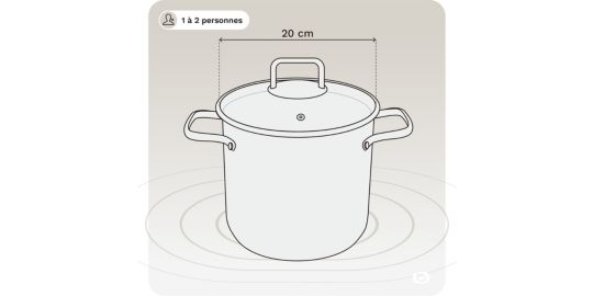Faitout ESSENTIELB 20 inox avec couvercle