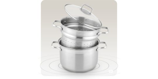 Cuit pâtes ESSENTIELB 24cm Inox avec couvercle