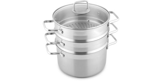 Cuiseur vapeur ESSENTIELB 24cm inox avec couvercle