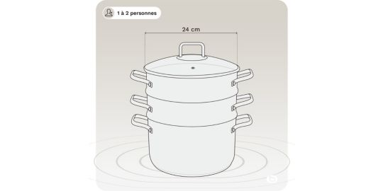 Cuiseur vapeur ESSENTIELB 24cm inox avec couvercle