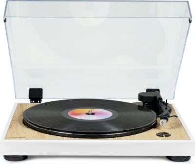Platine vinyle THOMSON Platine Tourne Disque Design Blanc Bois