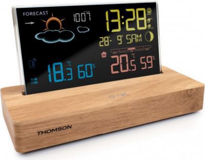 Station météo THOMSON CT610 Noir Socle bois