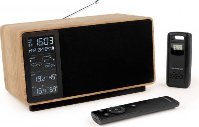 Station météo THOMSON avec Enceinte BT et Radio - Noir