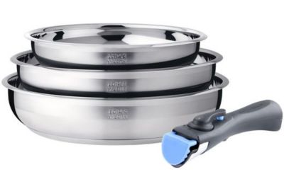 Batterie de cuisine ARTHUR MARTIN de 3 poeles 20-24-26cm + 1 poignée