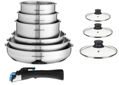 Batterie de cuisine ARTHUR MARTIN 10 pièces inox - 5540