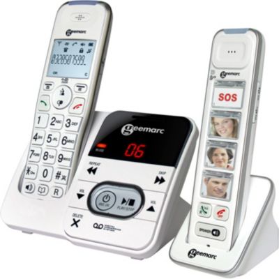 GEEMARC Téléphone sans fil grosses touches sénior AMPLIDECT 595-2 PHOTO +  combiné supplémentaire - Cdiscount Téléphonie
