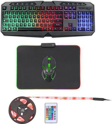 Pack clavier et souris gamer LIVOO TEA285 4 en 1 Clavier Souris & Tapis RGB