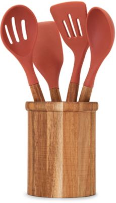 Couverts LIVOO de 5 ustensiles pot terracotta