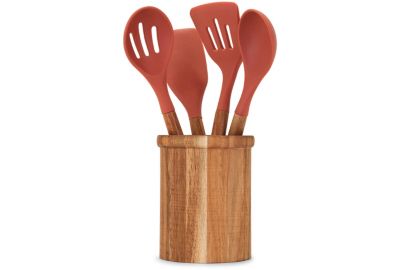 Couverts LIVOO de 5 ustensiles pot terracotta